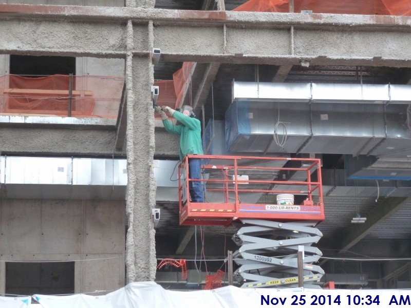 Continued welding clips at the 2nd floor North Elevation
